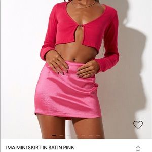 Motel Rocks pink satin skirt